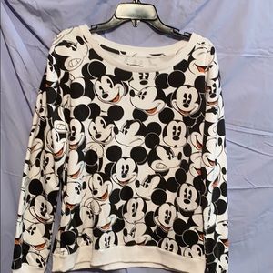 Disney Mickey Faces Sweatshirt Large